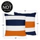 preview thumbnail 4 of 4, Sweet Jojo Designs Blue Orange Stripe Boy Girl Unisex/Gender Neutral 18in. Decorative Accent Throw Pillow Covers Set of 2 Modern