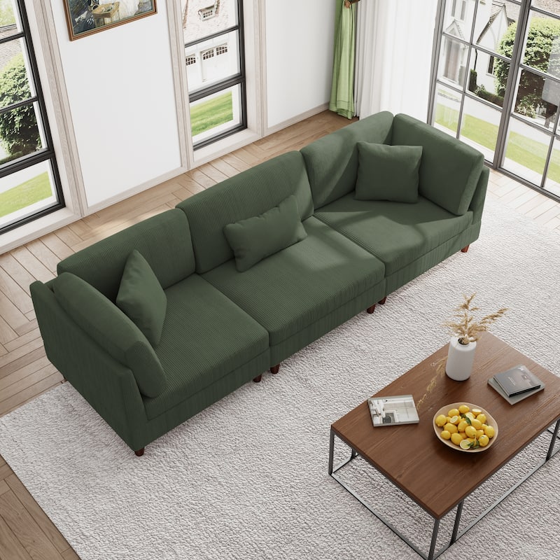 Modern Oversized Modular Corduroy Sectional Sofa Set
