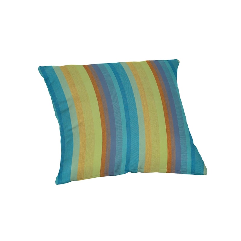 Sunbrella 20 inch Square Stripe Outdoor Throw Pillow - Astoria Lagoon