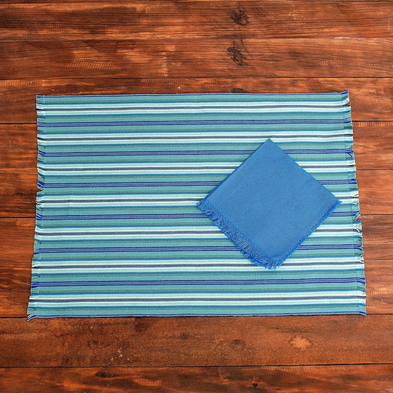 Novica Handmade Sandy Shore Cotton Placemats And Napkins (Set For 4)