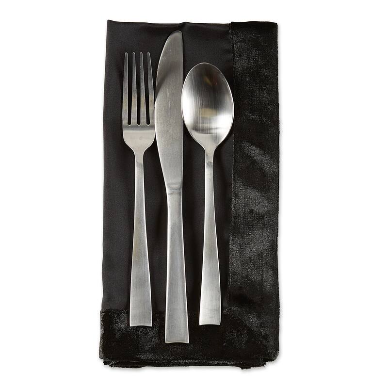 DII Silver Velvet Trimmed Napkin (Set of 4)