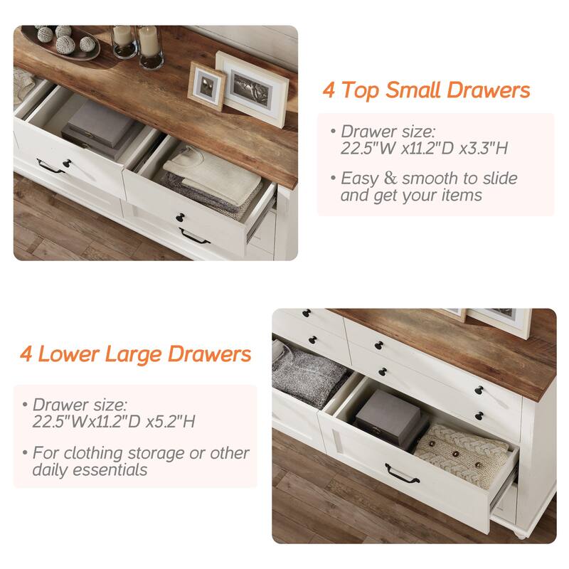 Kids Dresser with 7/8 Drawers for Bedroom, Wide Dresser for Kids Room