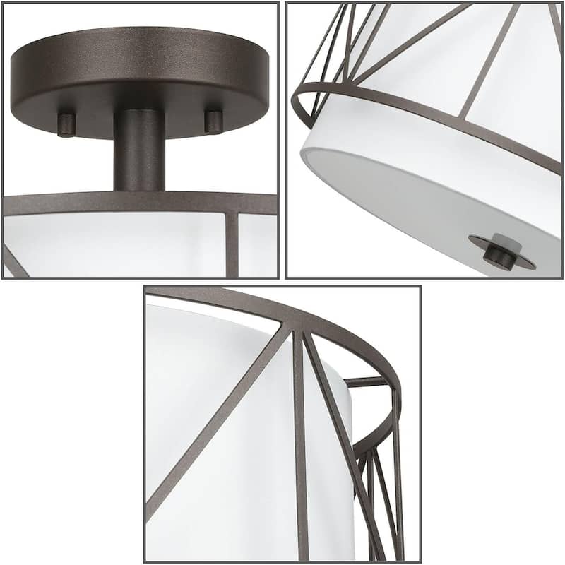 16 inch bedroom light bronze ceiling light iron+fabric drum light