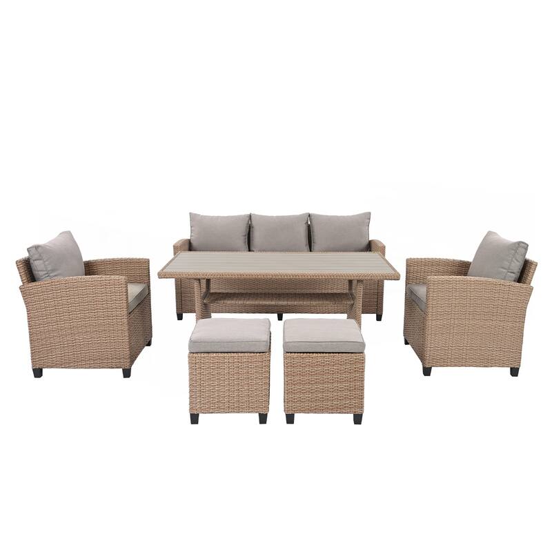 6-Piece Outdoor Rattan Wicker Set
