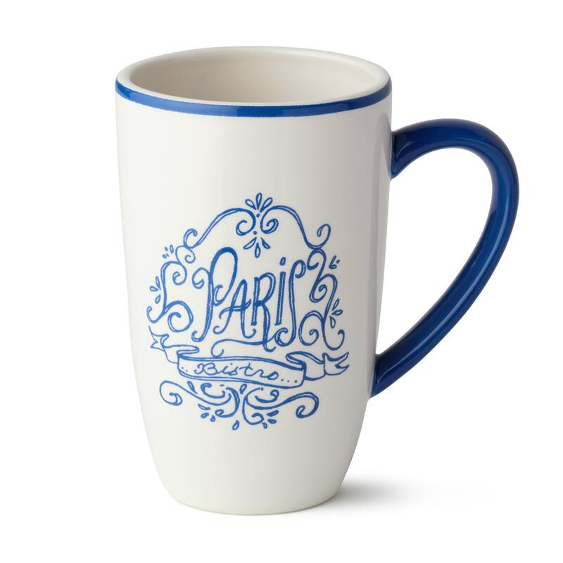 Certified International Bistro 14 oz. Mugs, Set of 4 Assorted Designs