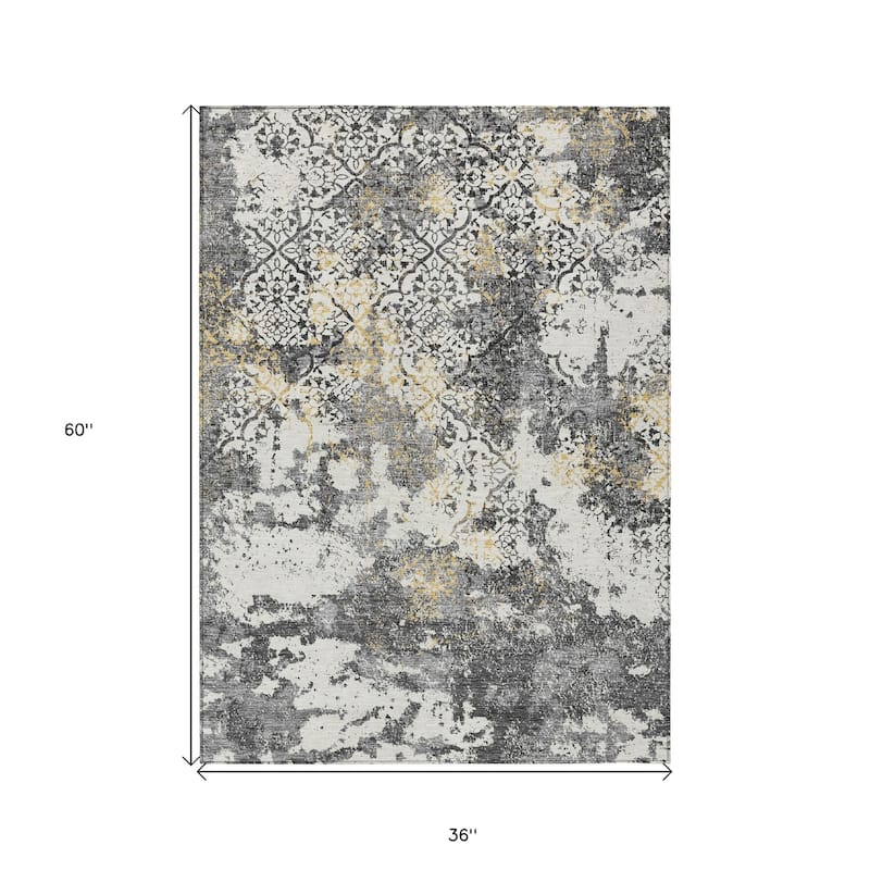 HomeRoots Floral Transitional Rectangle Outdoor Rug