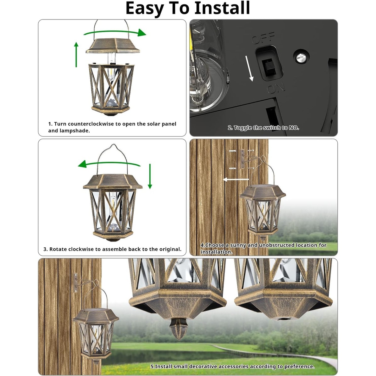 Hanging Solar Lanterns In Outdoor Solar Lighting | White - View #3