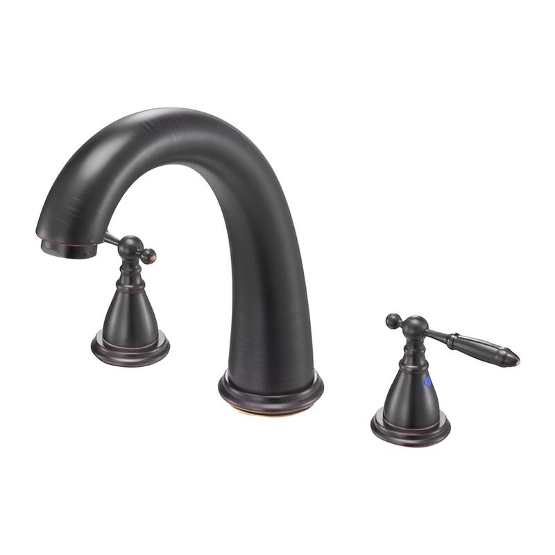 Bronze Stainless Steel Roman Bathtub Faucet Set with Dual Handles and Fast Flow Design - 9.84 x 2.05 x 6.69 inch