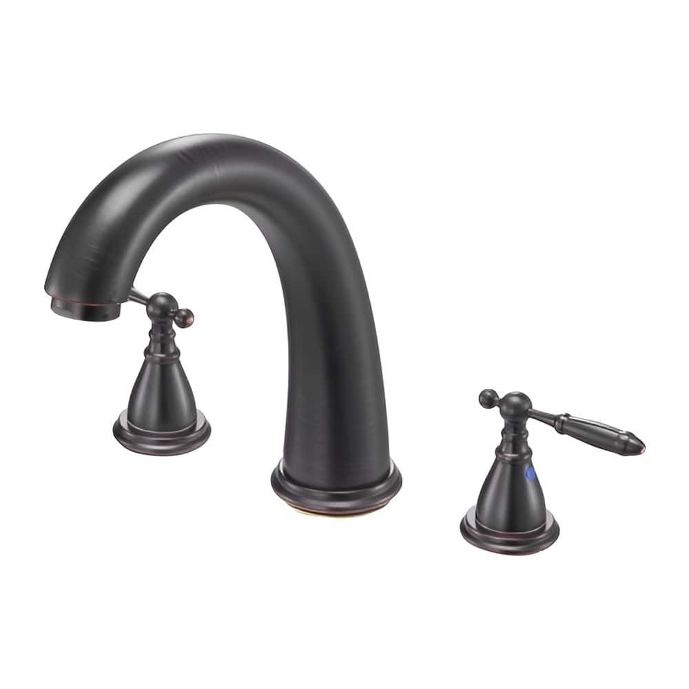 Bronze Stainless Steel Roman Bathtub Faucet Set with Dual Handles and Fast Flow Design - 9.84 x 2.05 x 6.69 inch