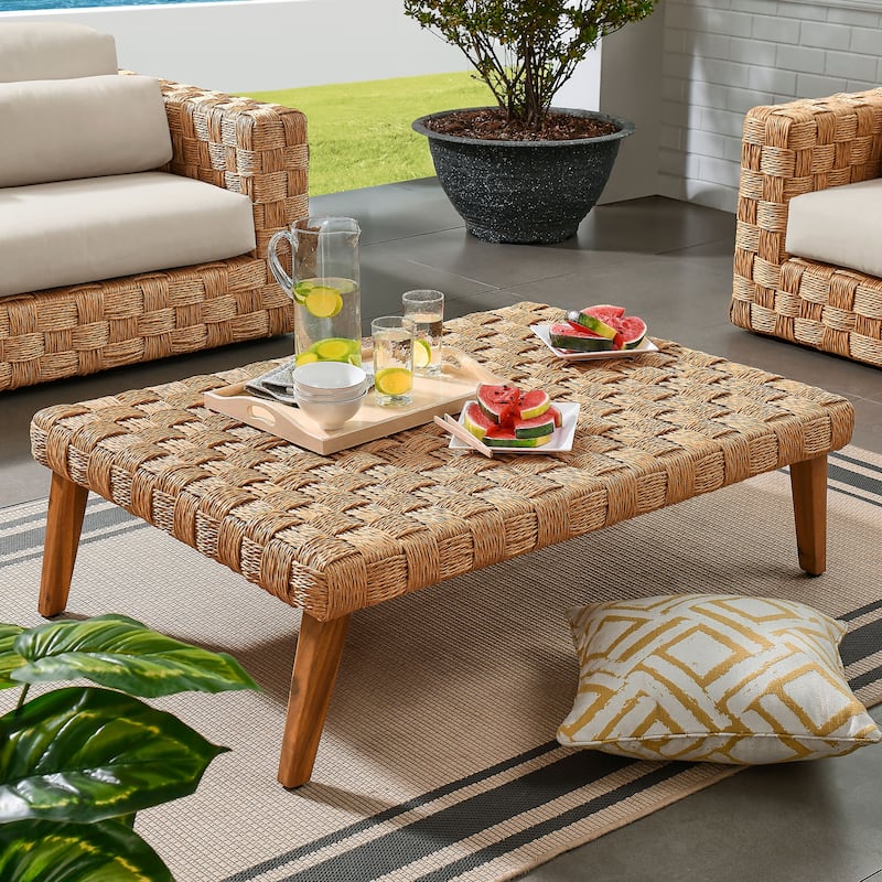 Thames Outdoor Patio Wicker Outdoor Patio Rattan Coffee Table
