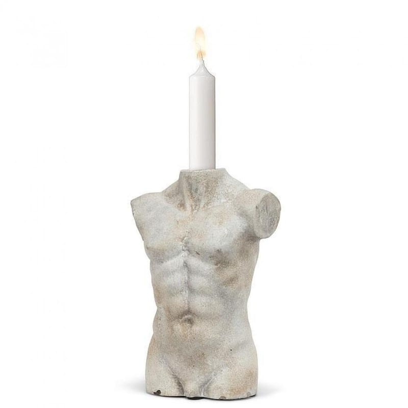 Male Torso Taper Candle Holder
