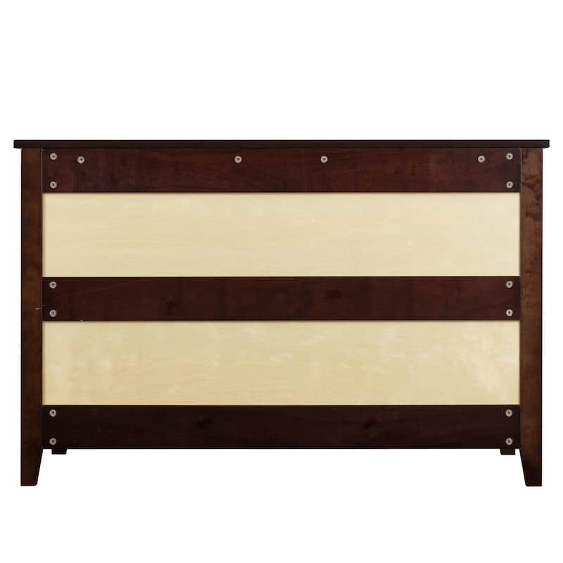 Retro Style 7-Drawer Solid Wood Horizontal Dresser with Round Handle for Bedroom, Living Room