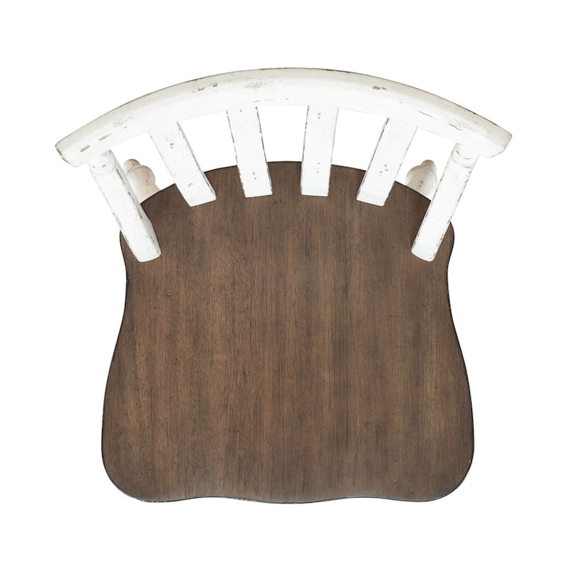 Al Fresco White Oak Slat Back Side Chairs for Dining Room Set of 2 - Width 19" x Depth 19" x Height 35"