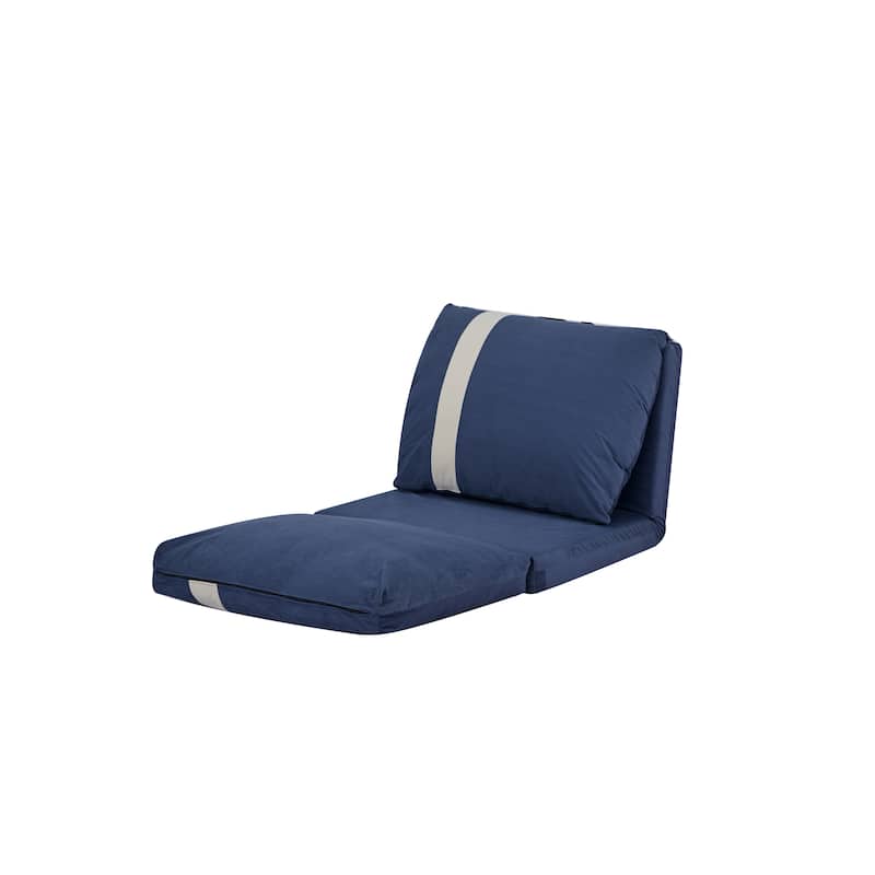 Floor Sofa Bed with 6-Position Adjustable, Sleeper Sofa with 5-Second Foldable, Upholstered Bean Bag Base & Pillow