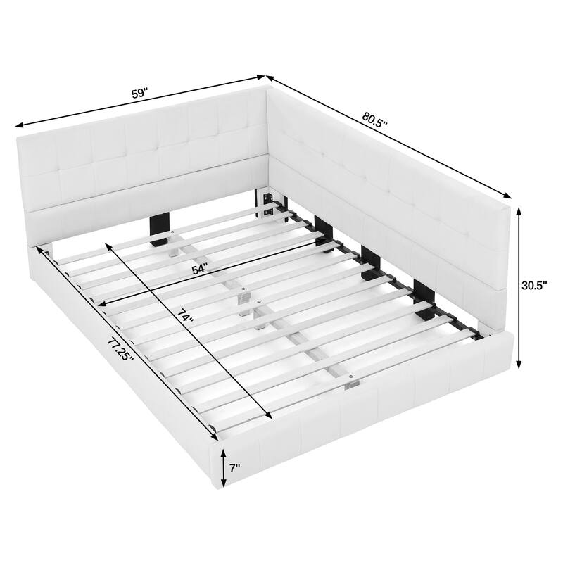 Upholstered Full Size Daybed w/Backrest&Armrests, Velvet Sofa Bedframe