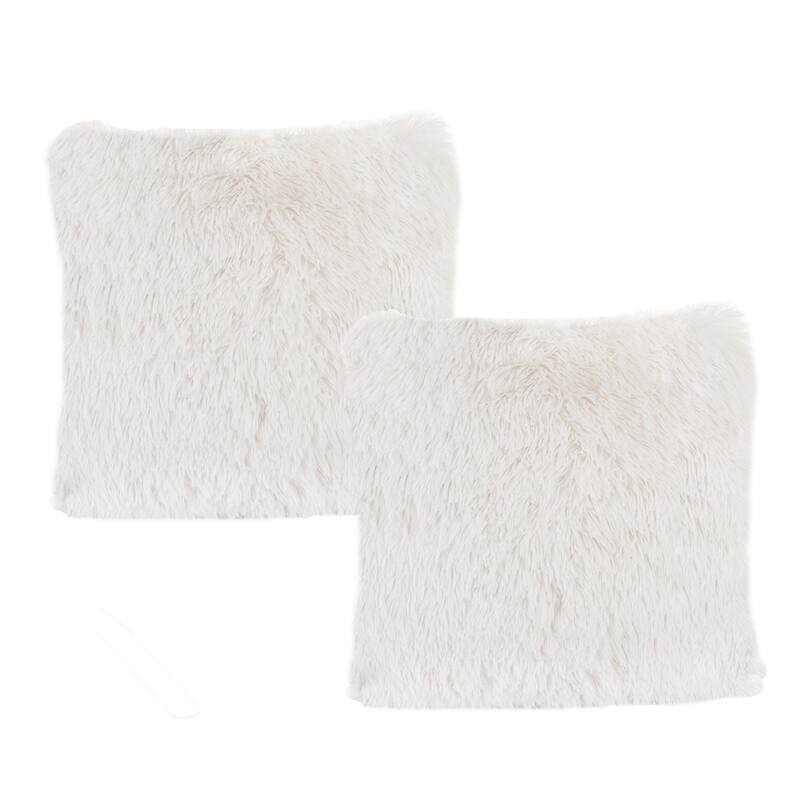Hastings Home Faux Fur Shag Pillows, Set of 2