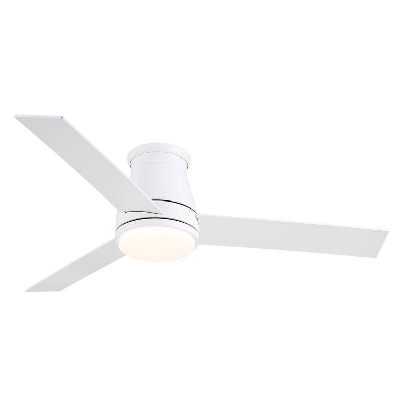 48" White Blades Lowe Profile Ceiling Fans with Light