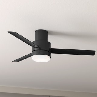 Hunter 52" Gilmour Outdoor Low Profile Ceiling Fan with LED Light, Handheld Remote, Damp Rated - Contemporary, Transitional