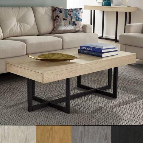 Eldersley Wood Finish Coffee Table with Two Drawers by iNSPIRE Q Modern