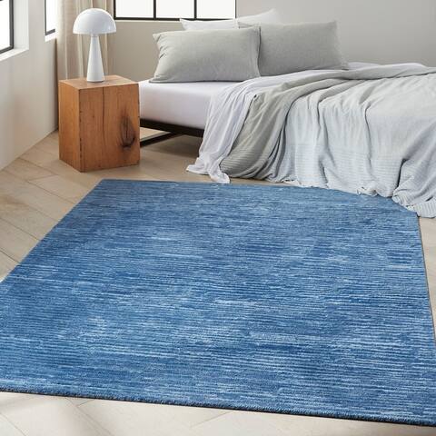 Calvin Klein Linear Modern Textured Shimmer Shag Area Rug