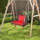 preview thumbnail 3 of 5, Patio Rattan Porch Swing Hammock Chair with Seat Cushion-Red - 31.5" x 25.5" x 23"