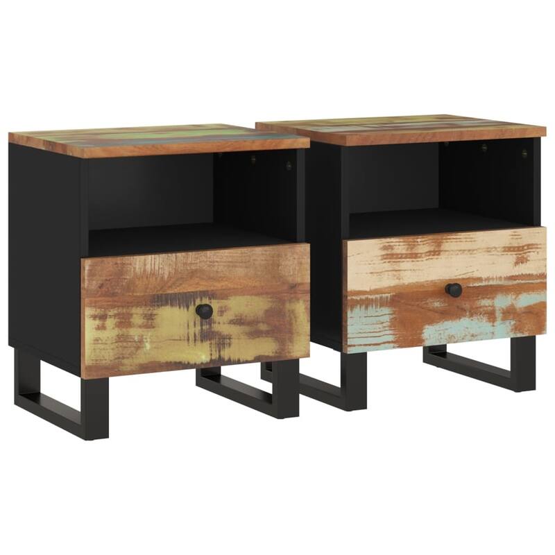 vidaXL Bedside Cabinet Solid Wood Mango&Engineered Wood