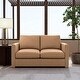 preview thumbnail 1 of 5, Grace 61'' Genuine Leather Square Arm Loveseat
