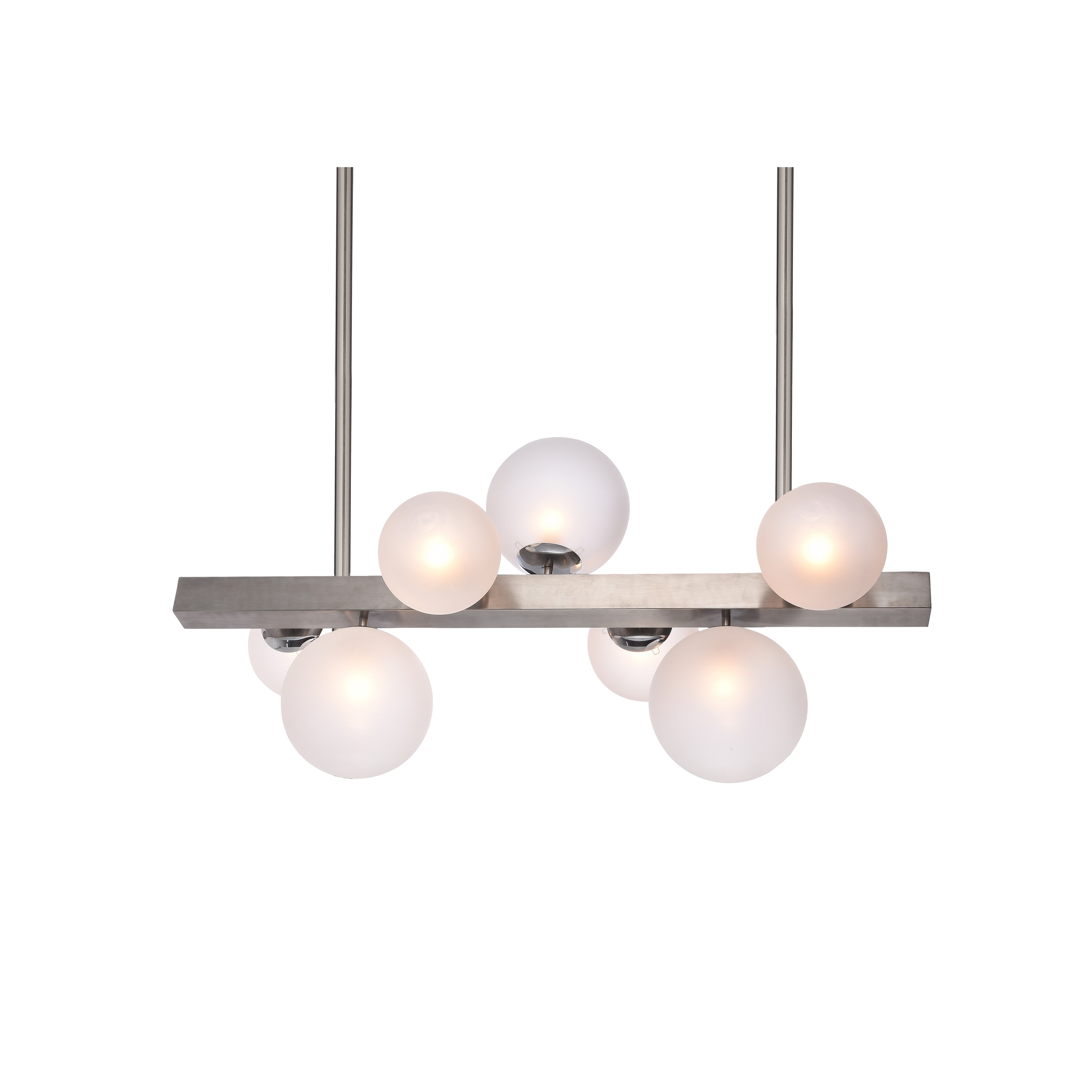 Contemporary 7-Light Shiny Nickel Stainless Steel Chandelier