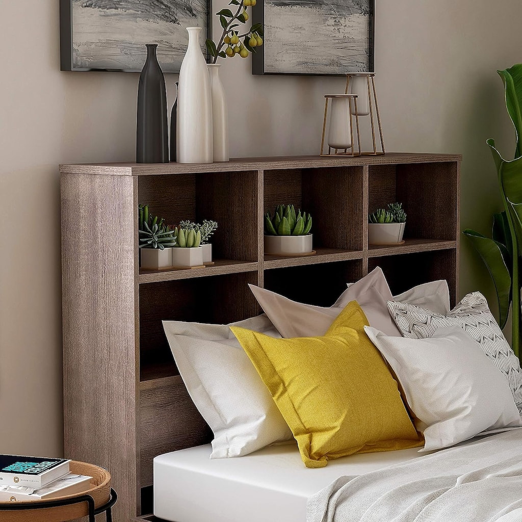 247 Shop At Home Transitional 6-Shelf Bookcase Headboard