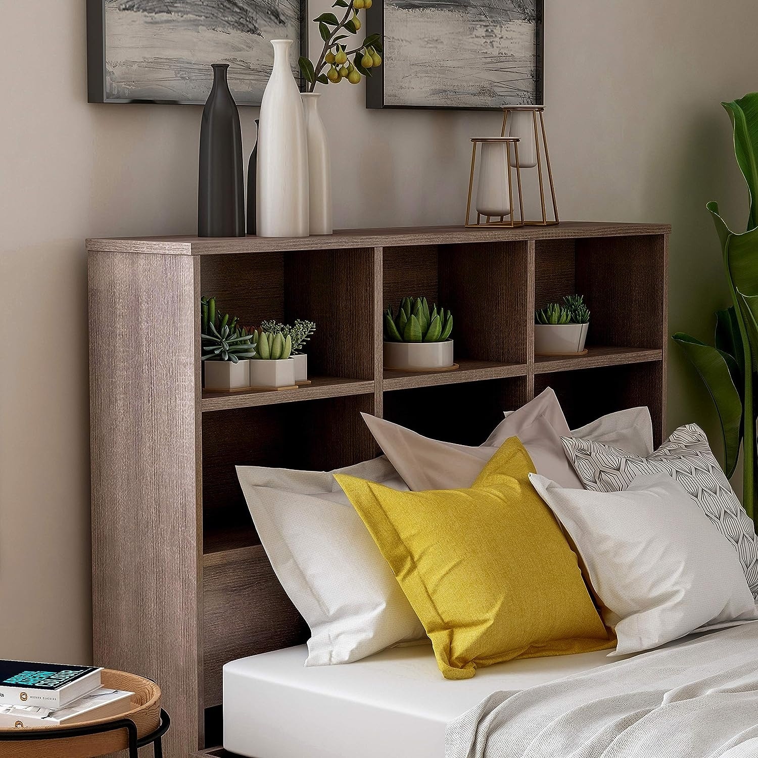 247 Shop At Home Transitional 6-Shelf Bookcase Headboard