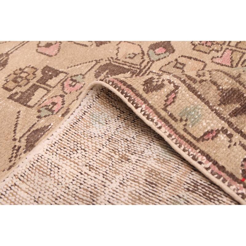 ECARPETGALLERY Hand-knotted Antalya Vintage Tan Wool Rug - 3'2 x 9'6