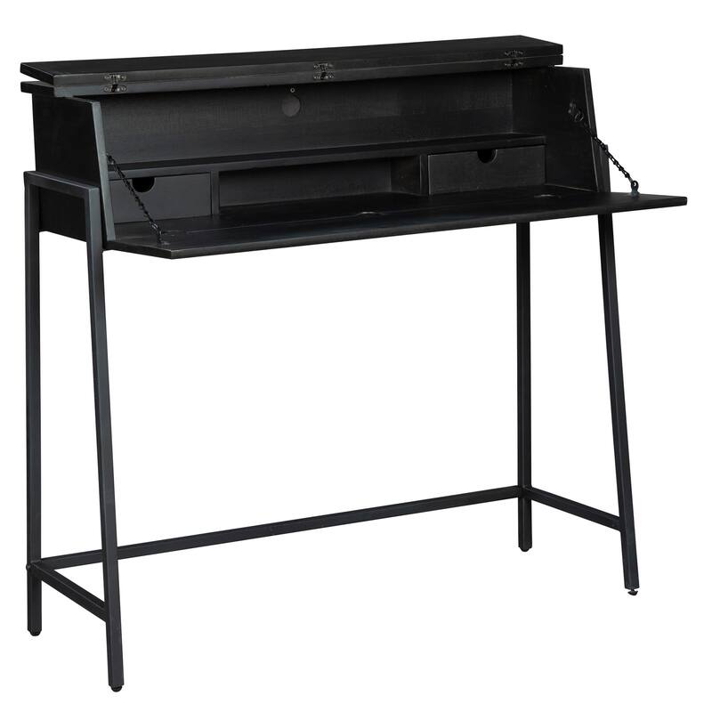 Hekman Aged Black Box-Style Writing Desk - Aged Black