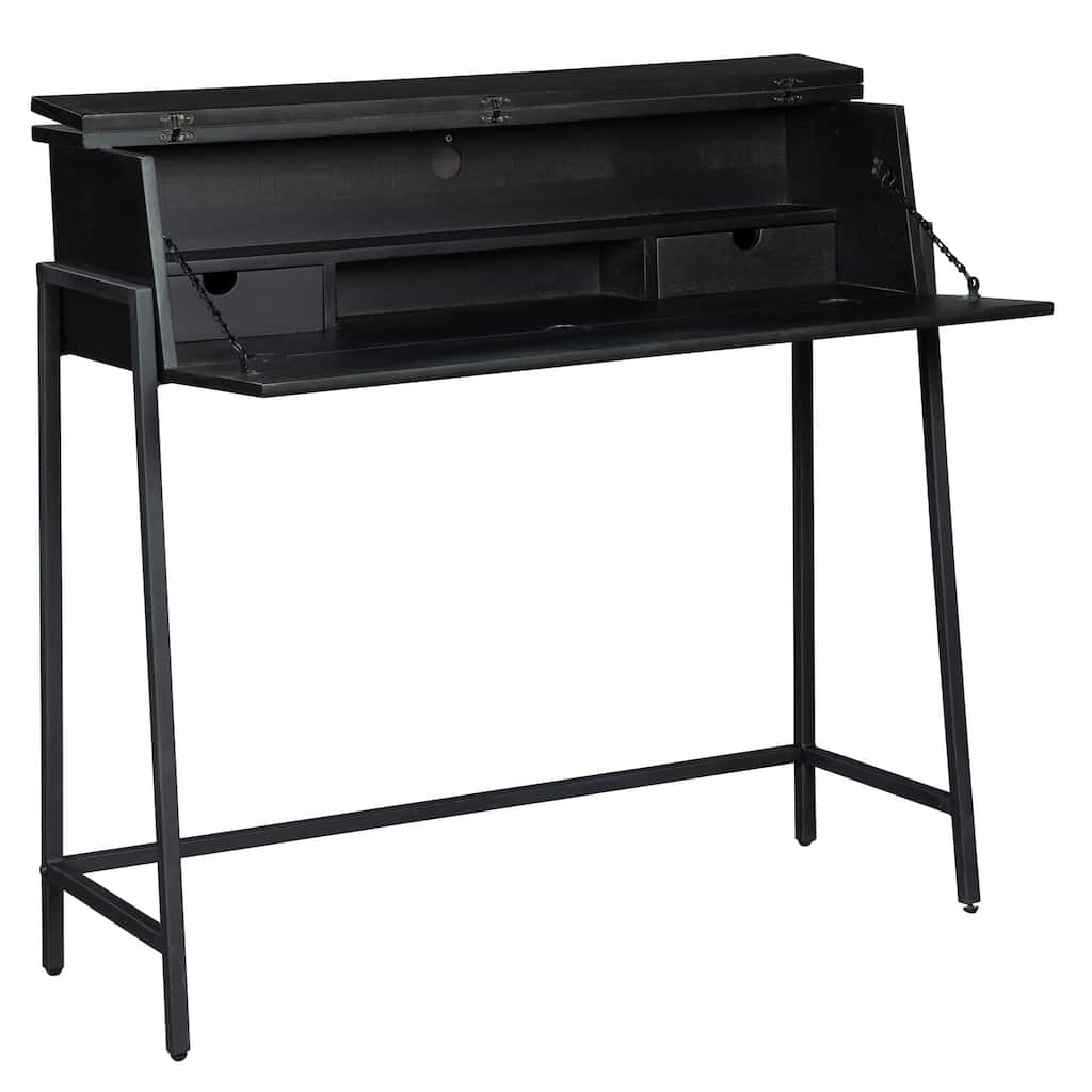 Hekman Aged Black Box-Style Writing Desk
