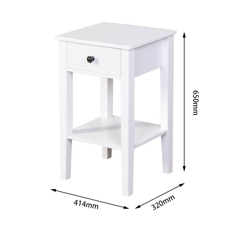 White Floor-standing Storage Table with a Drawer