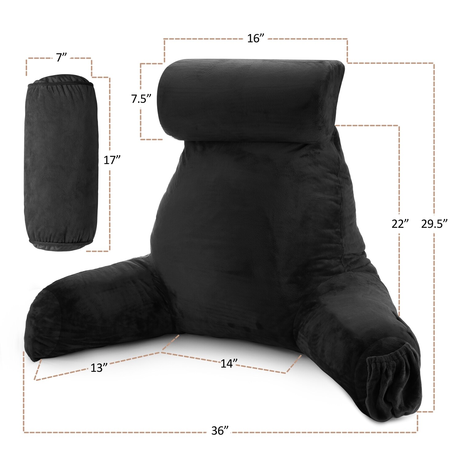 Nestl Backrest Reading Pillow with Arms Shredded Memory Foam Back Support Bed Rest Pillow Bed Bath Beyond 35418596