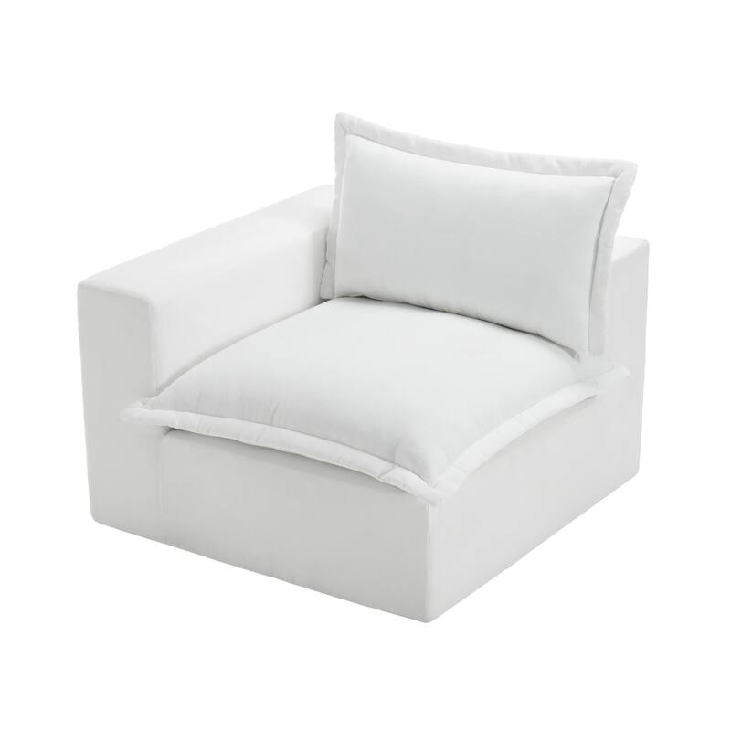 Chenille L-Shaped Modular Sectional Sofa Comfy Cloud Couch For Living Room