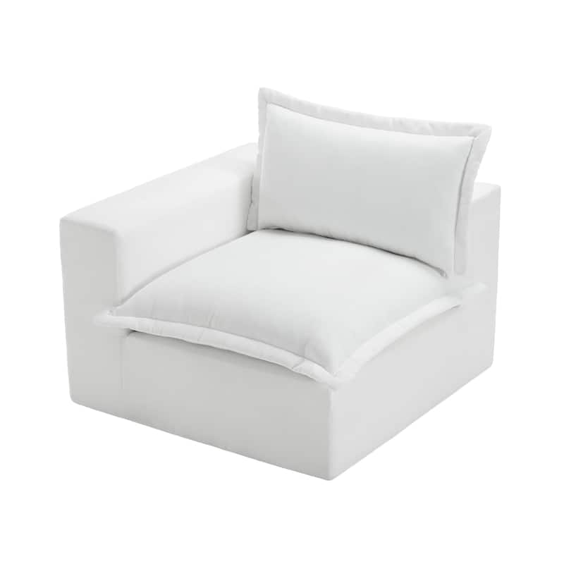 Comfy Cloud Chenille Upholstered Modular Sectional Sofa - Beige-Right - Left Facing