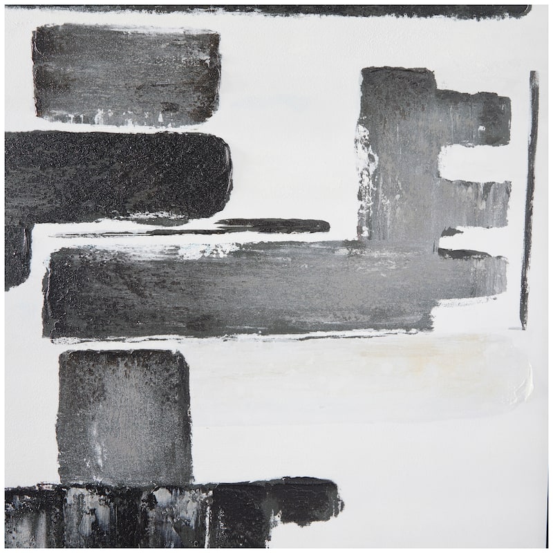 Canvas Contemporary Abstract Framed Wall Art with Black Frame