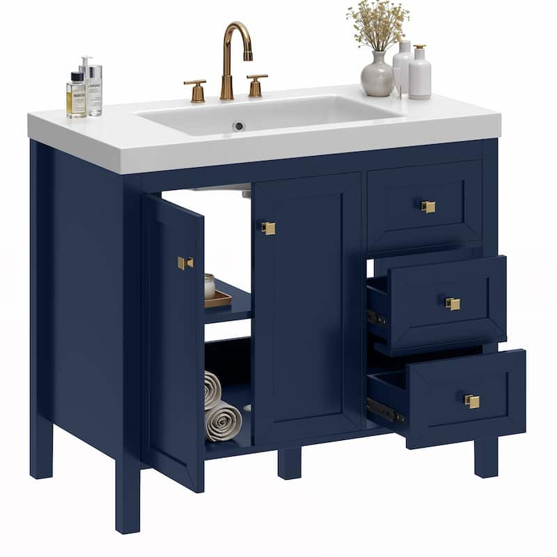 Moasis 36"/42" Bathroom Vanity Cabinet Set with Sink Combo and 3 Drawers & Cabient