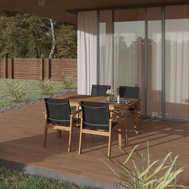 Amazonia Teak 5-piece Rectangular Patio Dining Set - 5 Piece Set