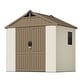 preview thumbnail 2 of 117, Patiowell 8' x 6' / 8' x 8' / 8' x 10 '/ 8' x 12' Plastic Outdoor Shed With Floor for Patio Furniture, Tools (Kick-It Shed) 8' x 6' - Brown