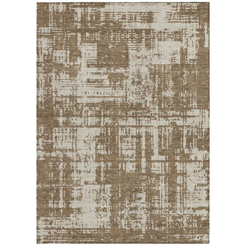 HomeRoots Abstract Transitional Rectangle Outdoor Rug