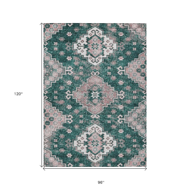 HomeRoots Medallion Traditional Rectangle Outdoor Rug