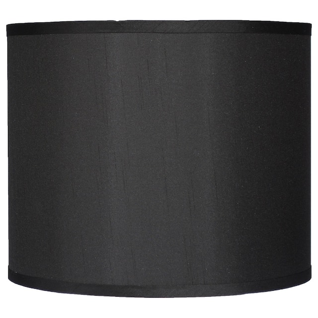 Classic Drum Faux Silk Lamp Shade 8-inch to 16-inch Available - 12" - Black