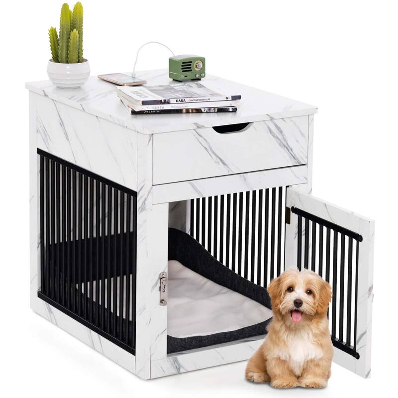 Costway 2-In-1 Furniture Dog Crate with Drawer Wired & Wireless - See Details