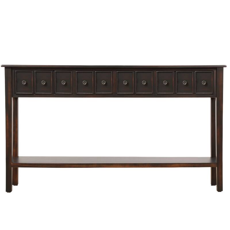 Merax Rustic 4-drawers Long Entryway Console Table