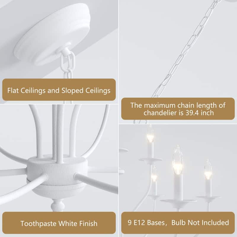 Maxax 9 - Light Candle Style Classic / Traditional Chandelier