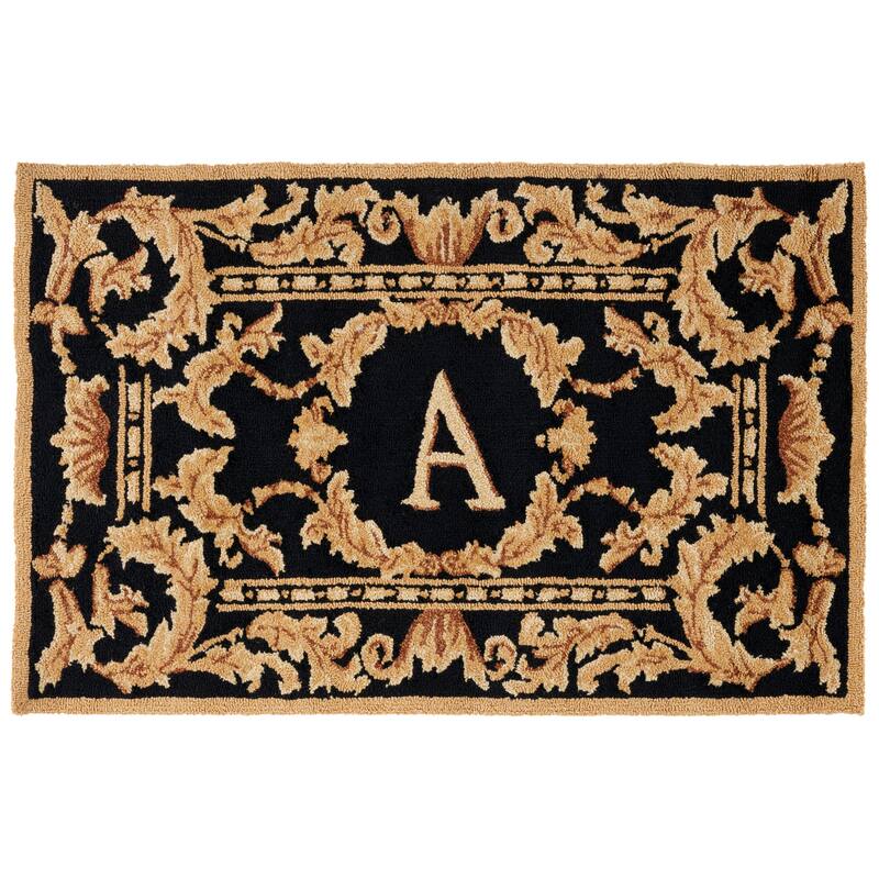 SAFAVIEH Handmade Monogram Berendine Casual Rug - 3' x 6' Runner - A - Black - Runner