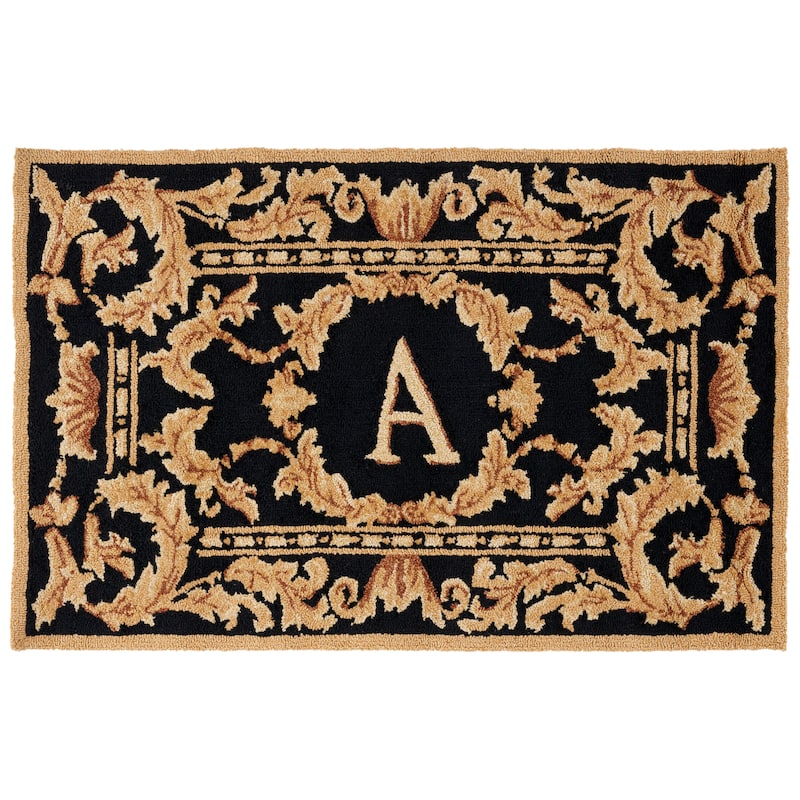 SAFAVIEH Handmade Monogram Kyousuke Casual Rug - 2' 6" x 4' - Black - A