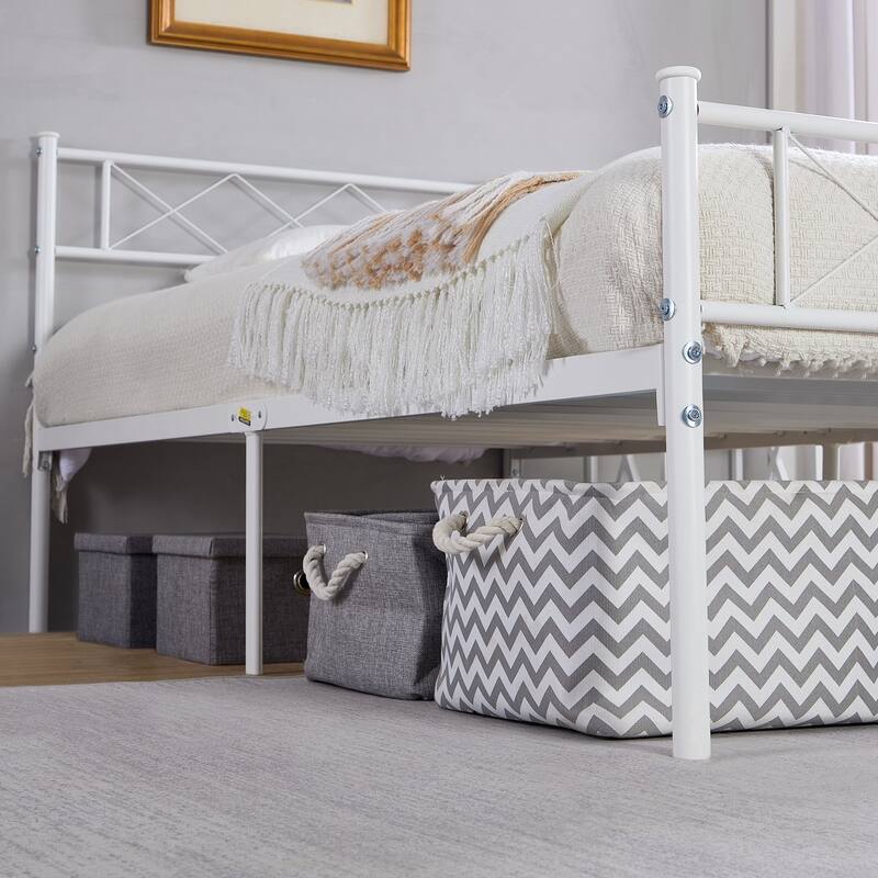 VECELO Modern Premium Metal Platform Bed Frames, Twin/Full/Queen Size Bed, Student apartment Beds